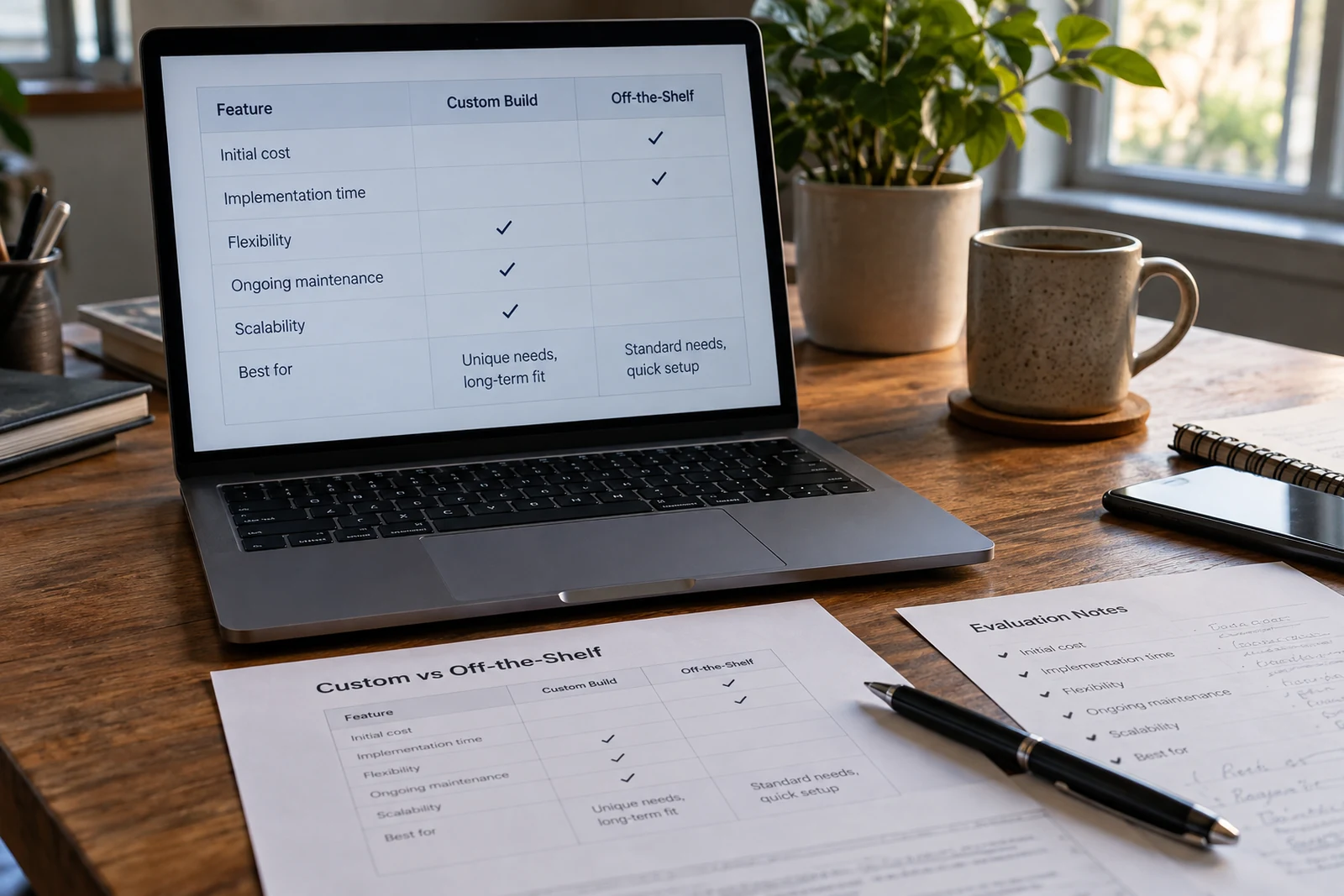 Evaluating existing software options