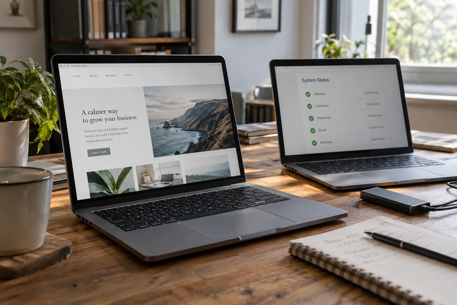 Website maintenance equipment and backup drive