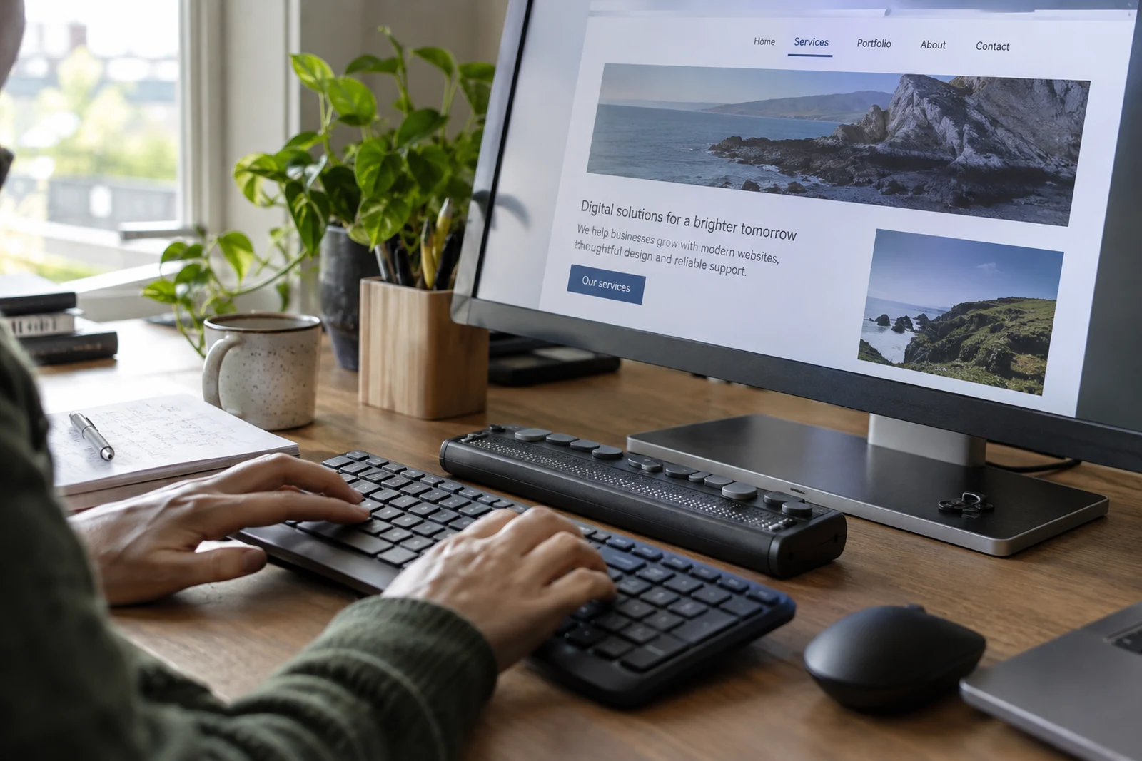 Keyboard navigation test on a business website