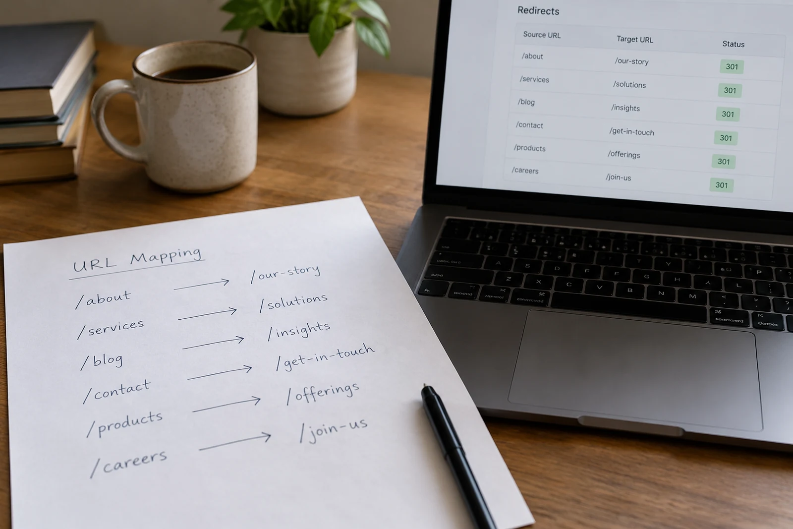 Planning website redirects during a redesign