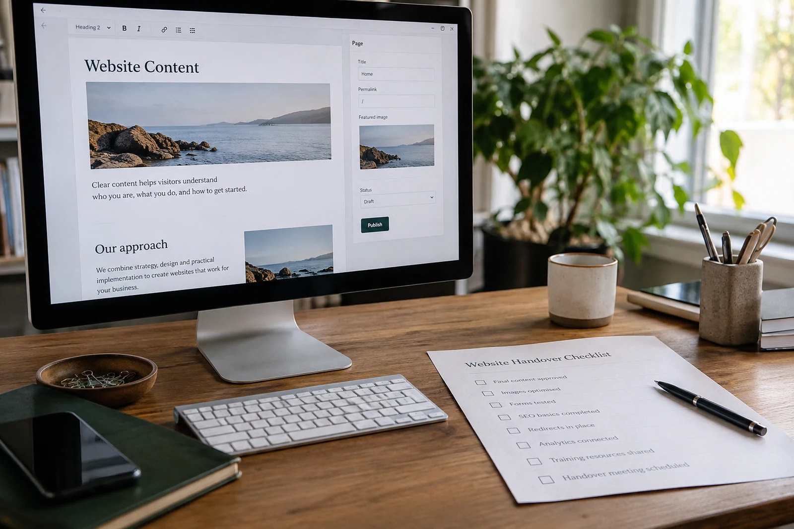 Preparing a redesigned website for content handover