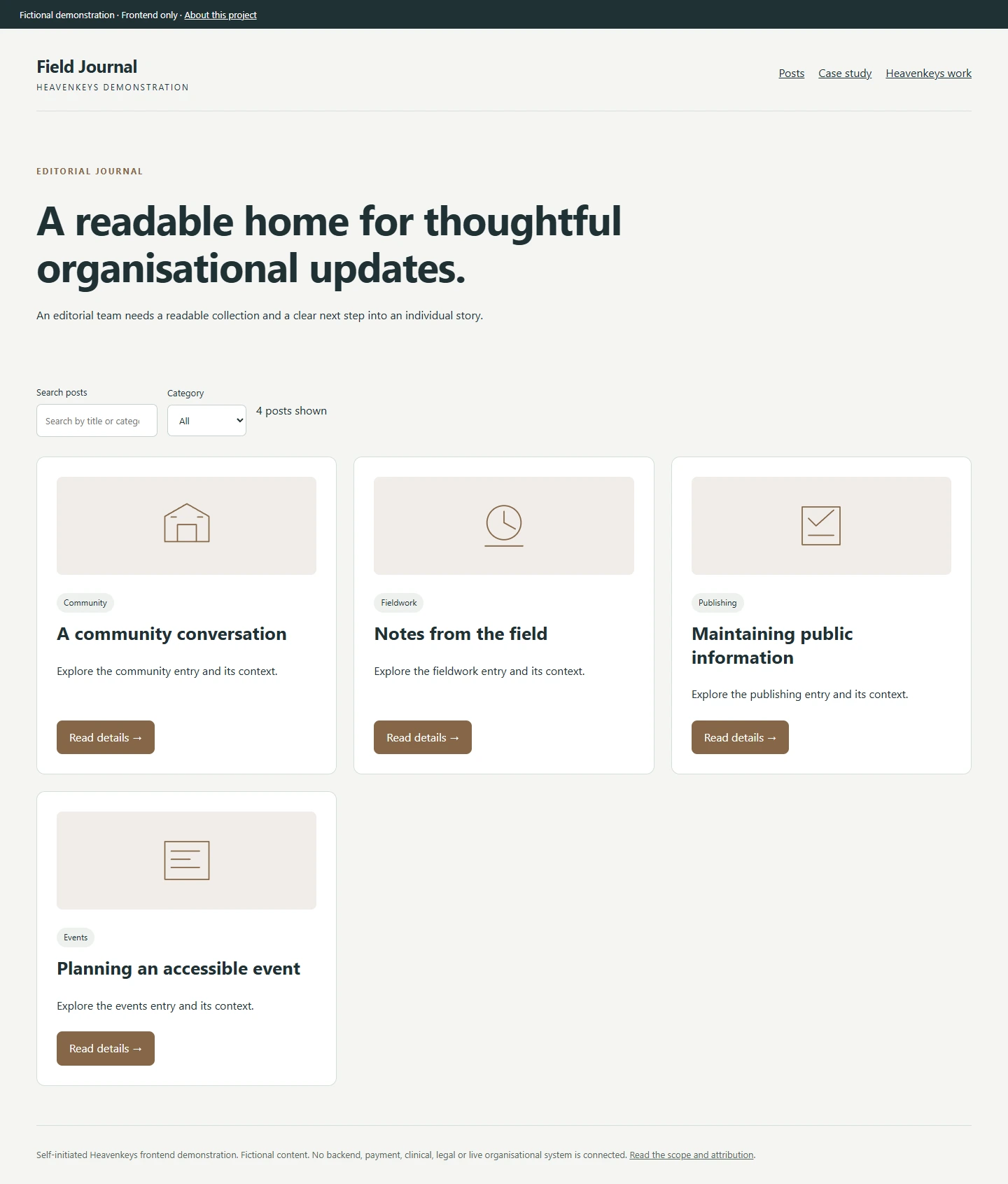 Field Journal — Desktop collection view