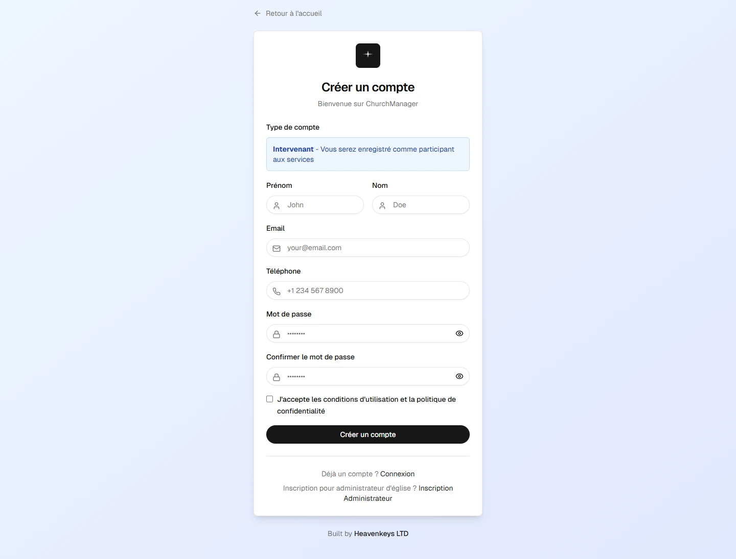 Impact Intervenant — Church team management application — Commencer desktop screenshot