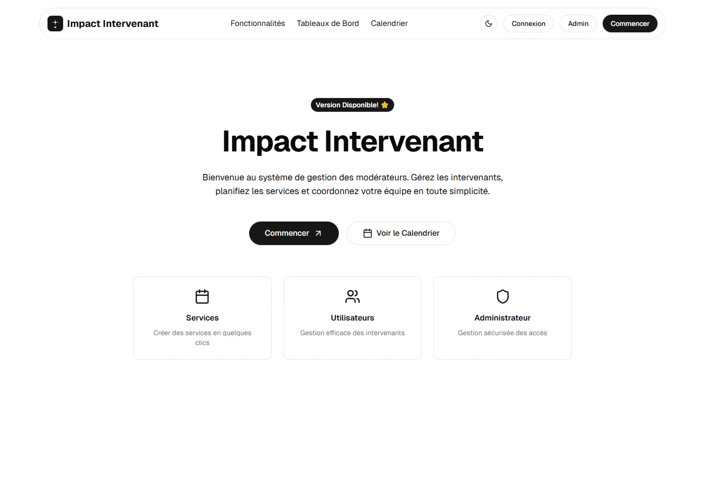 Impact Intervenant — website example