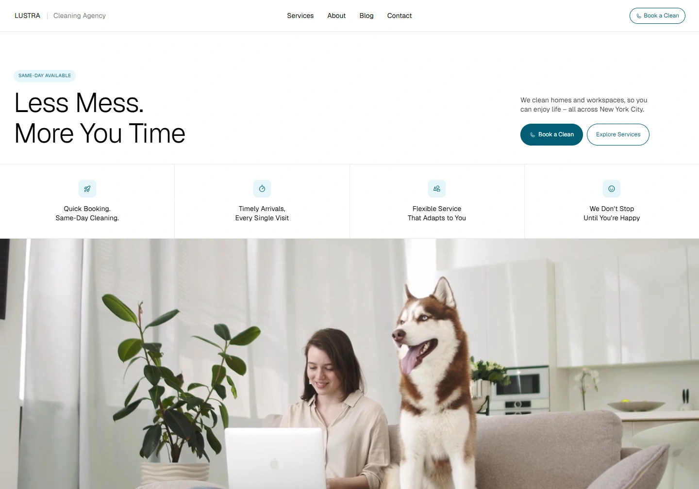 LUSTRA — Cleaning services website