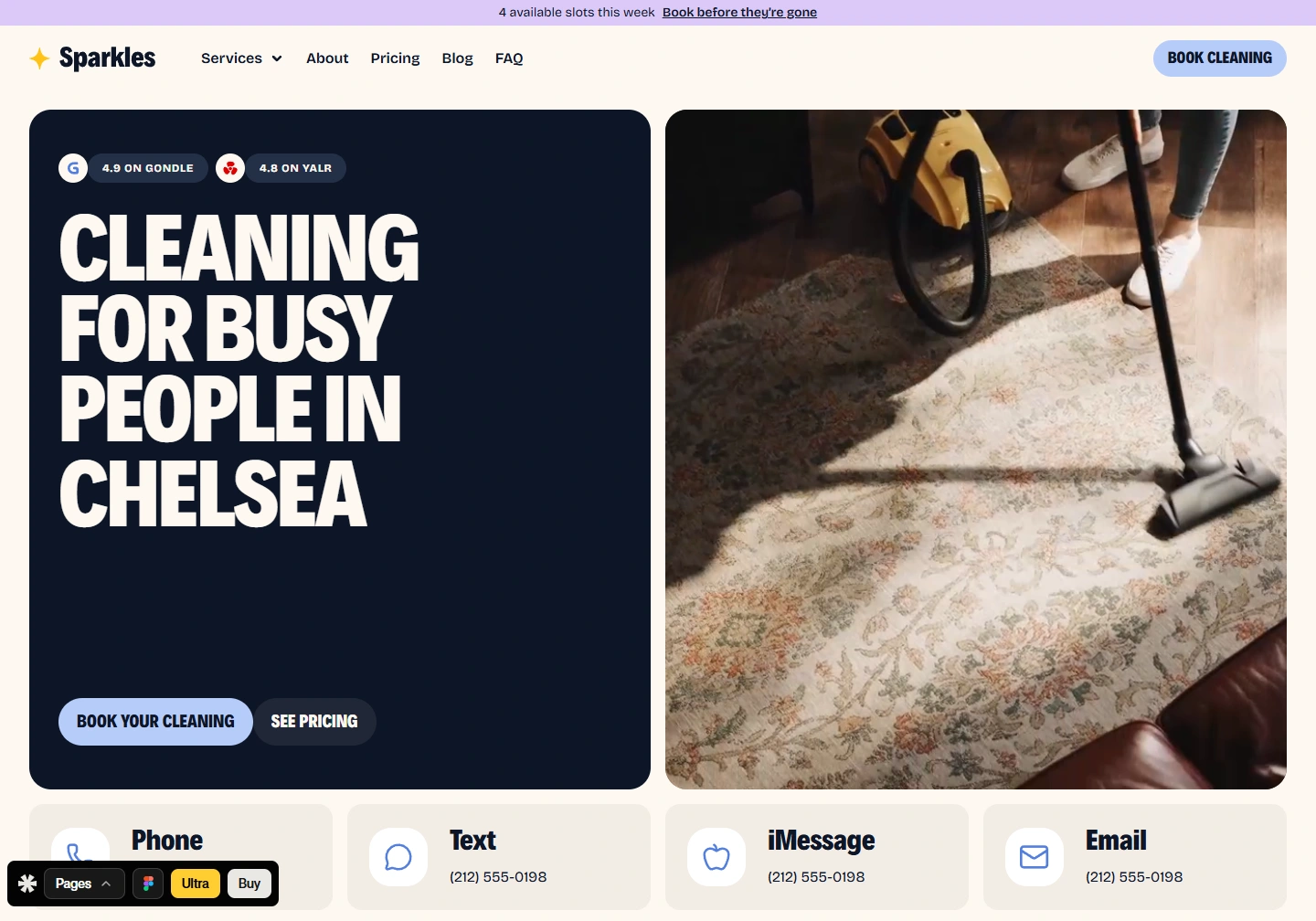 Sparkles — website example