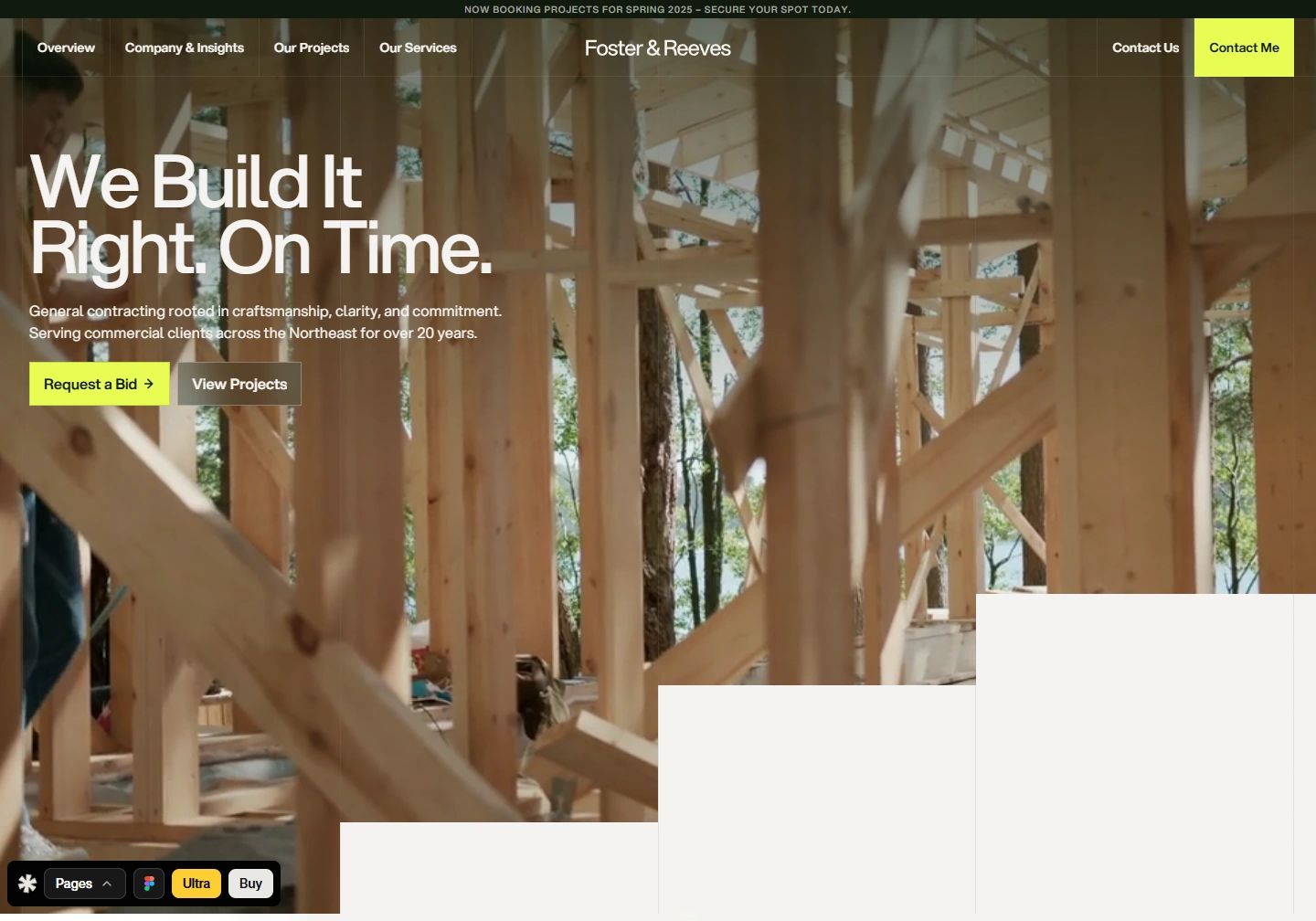 Foster & Reeves — General contracting website