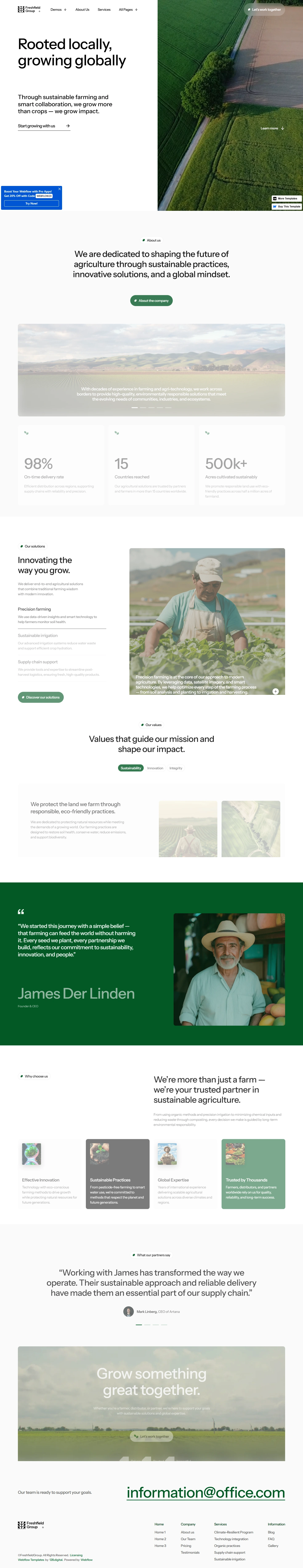 Freshfield Group — Agriculture website — Homepage desktop screenshot
