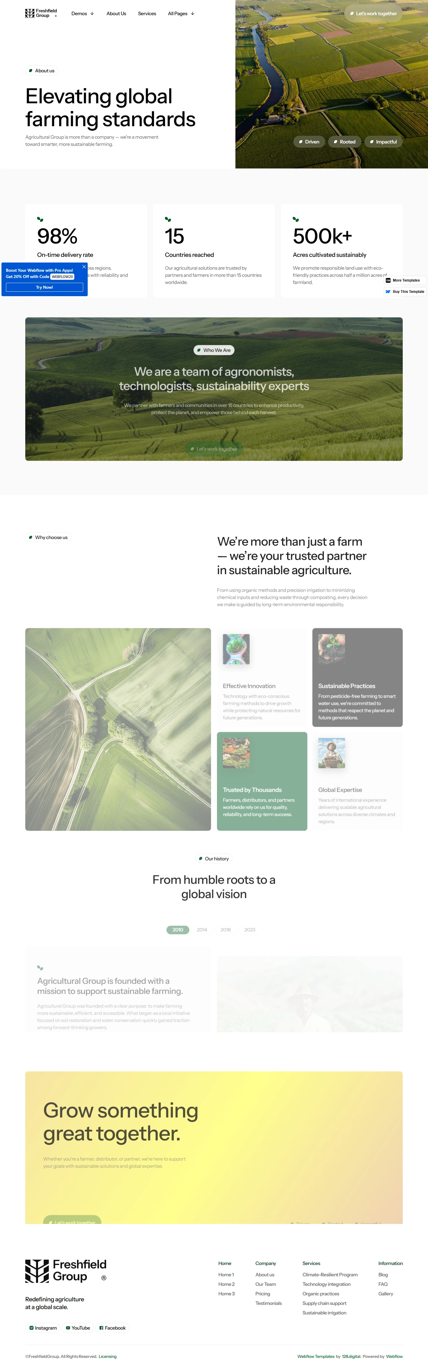 Freshfield Group — Agriculture website — About Us desktop screenshot