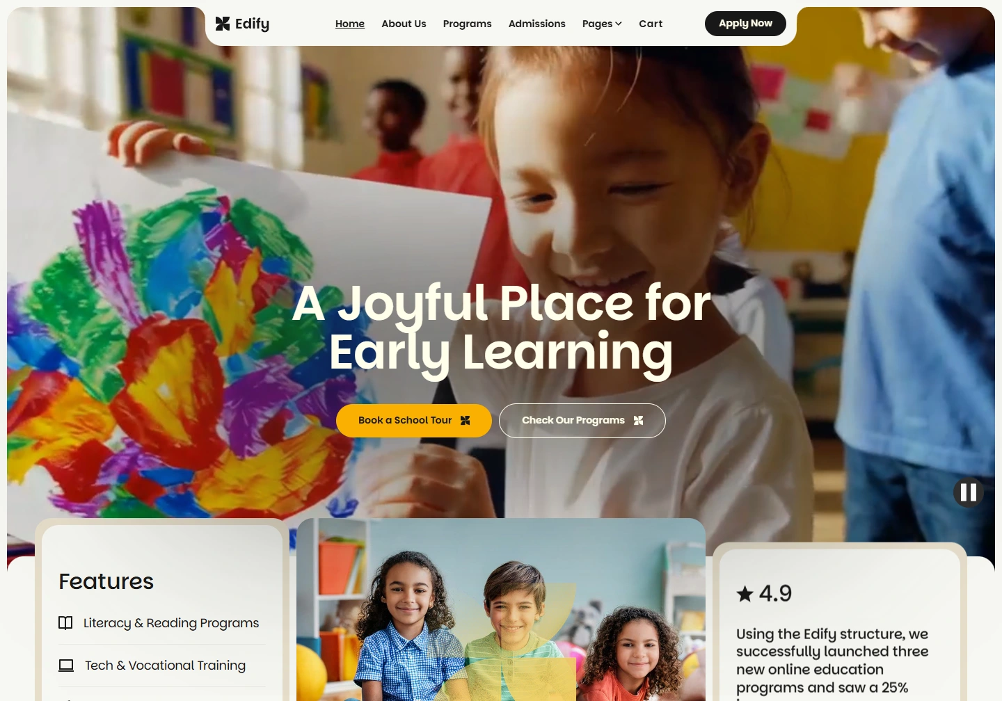 Edefy — website example