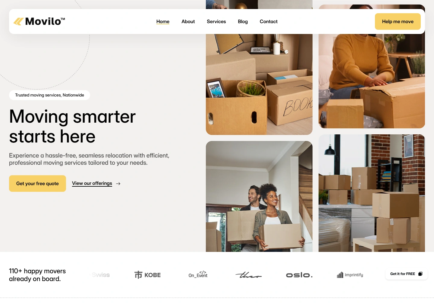Movilo — Moving services website