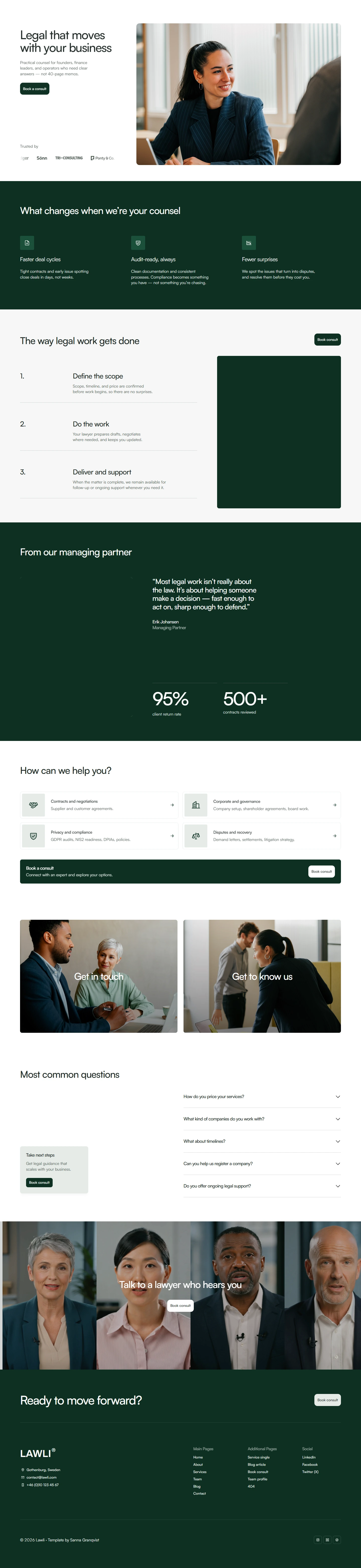Lawli — Business legal services website — Homepage desktop screenshot