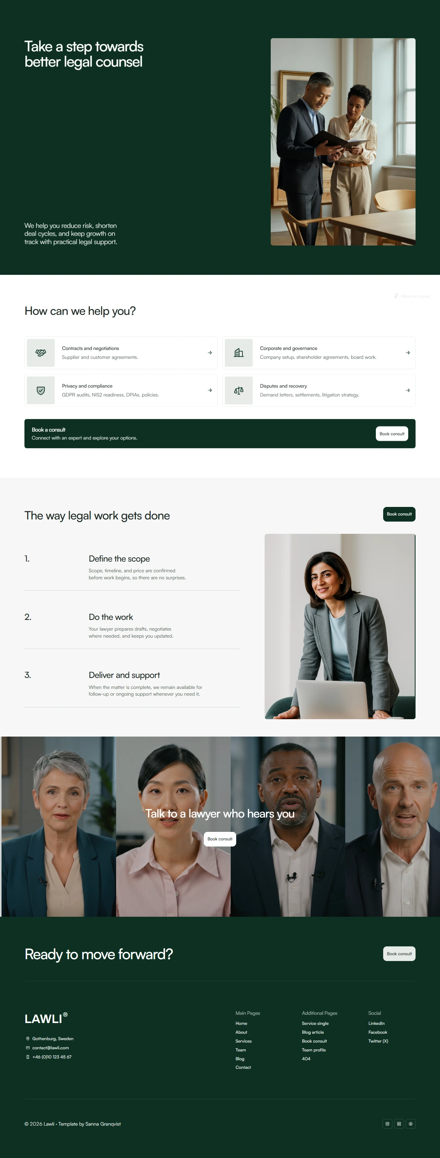 Lawli — Business legal services website — Services desktop screenshot