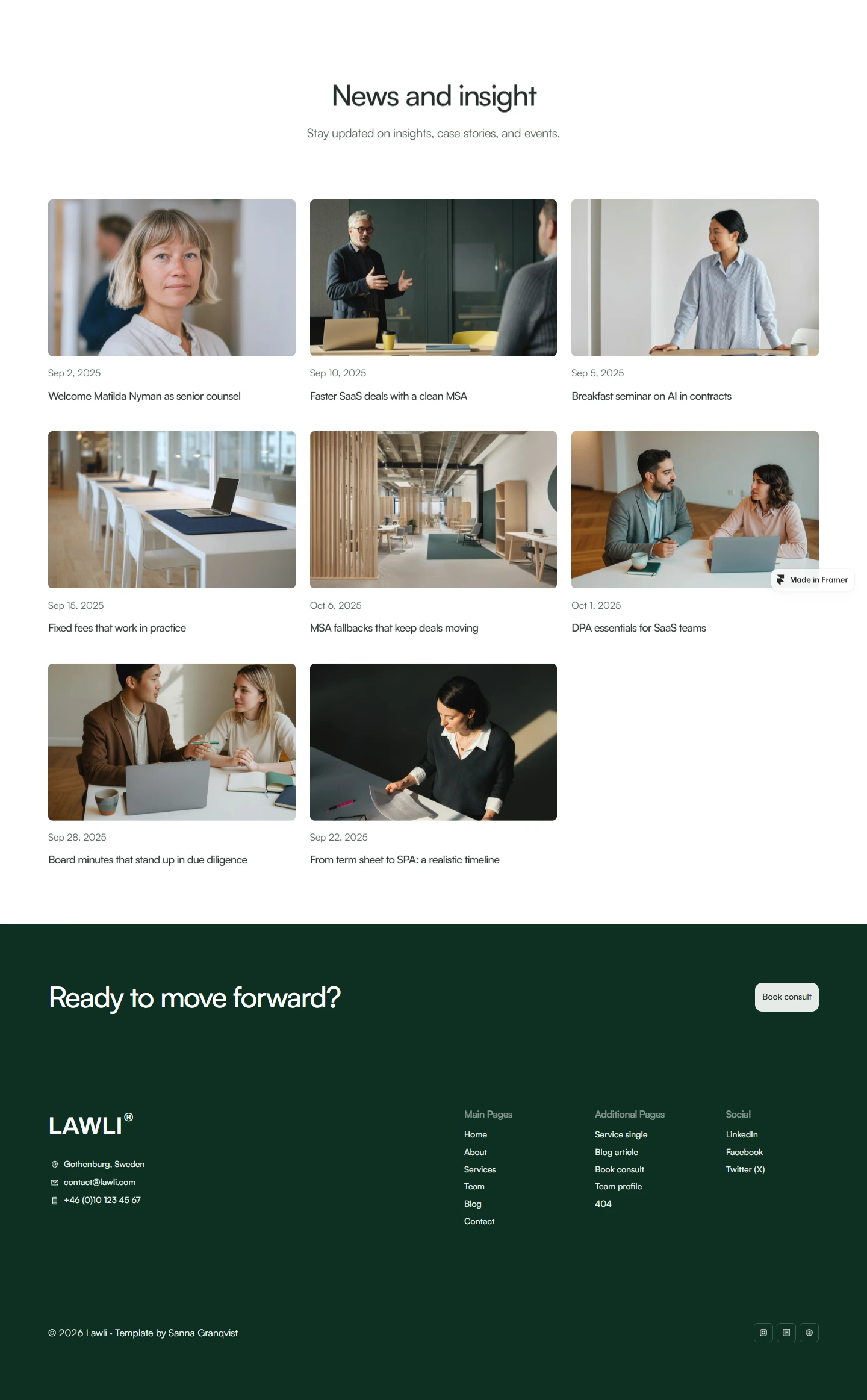 Lawli — Business legal services website — Blog desktop screenshot
