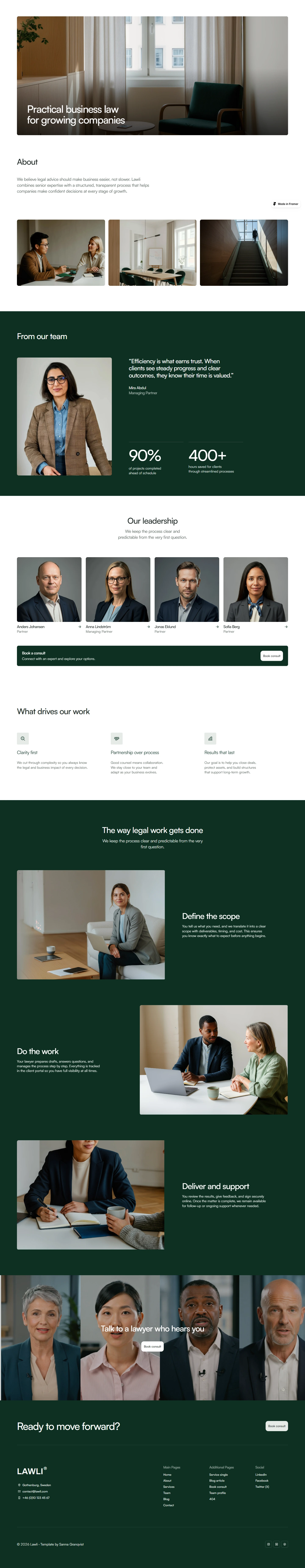 Lawli — Business legal services website — About desktop screenshot