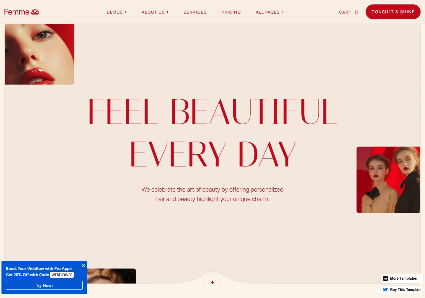 Femme — Hair and beauty salon website