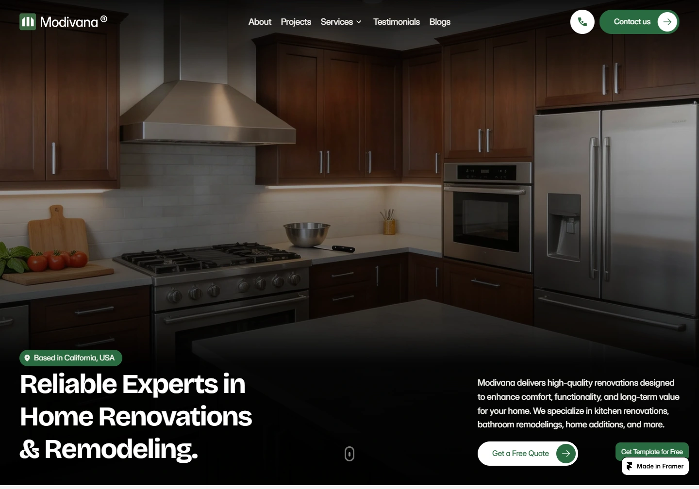 Modivana — website example