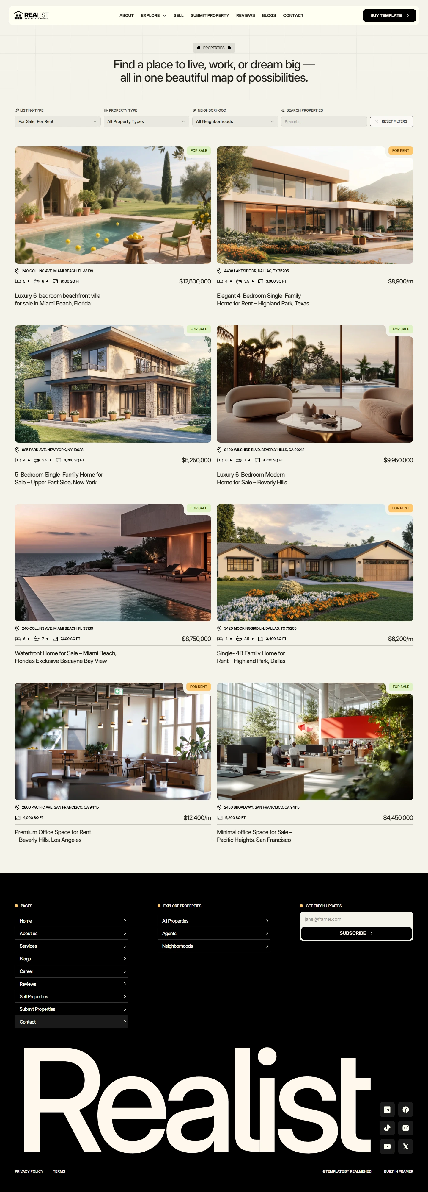 Realist — Real estate listings website — S desktop screenshot