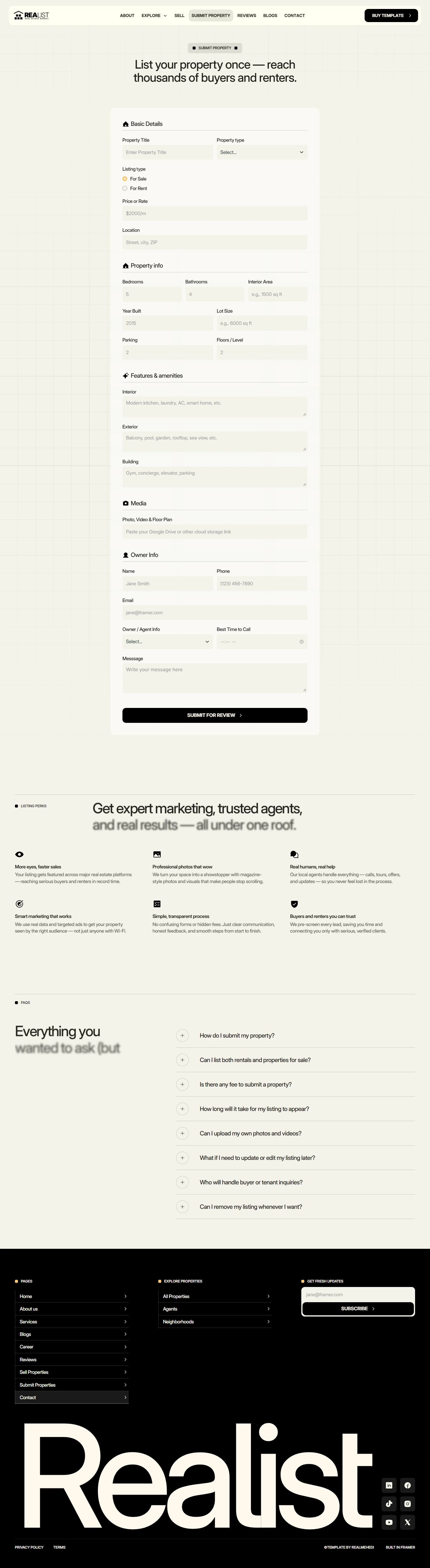 Realist — Real estate listings website — Y desktop screenshot