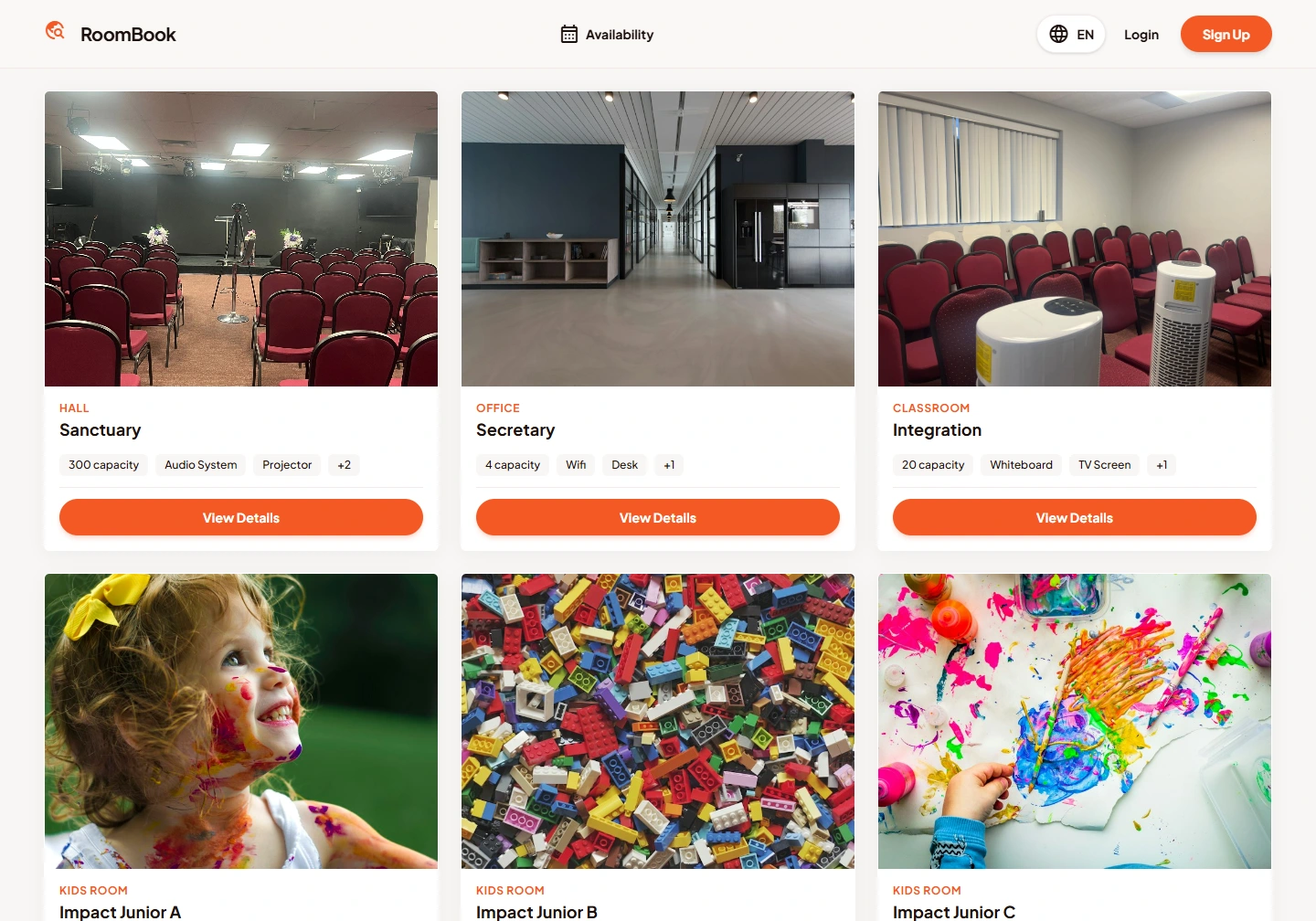 RoomBook — website example