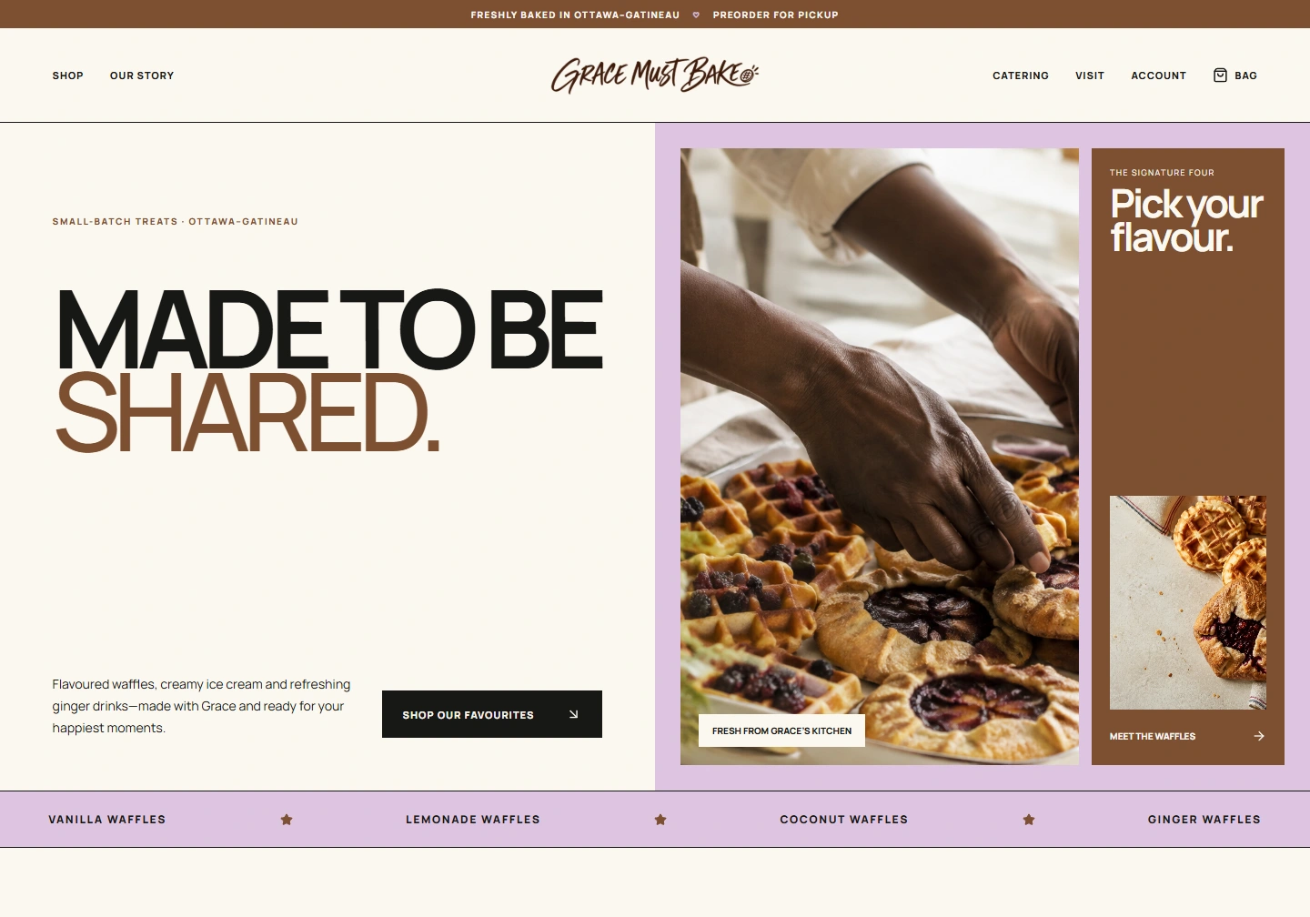 Grace Must Bake — website example