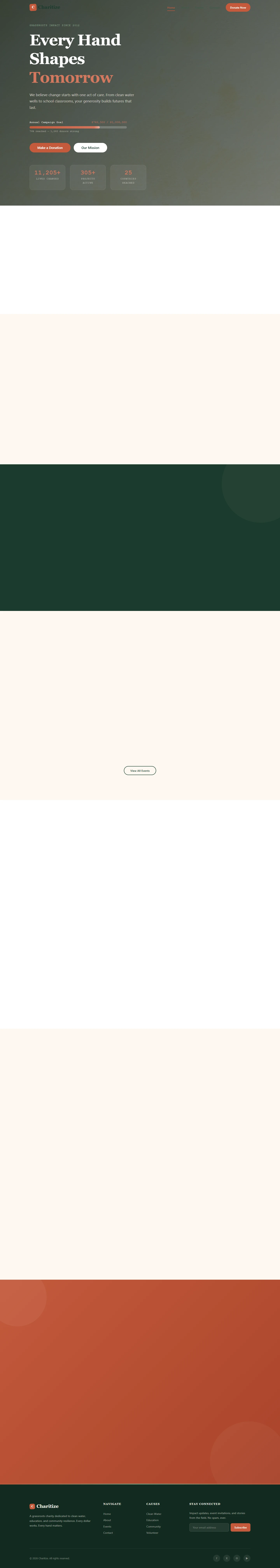 Charity / NGO — Nonprofit website: Index desktop page