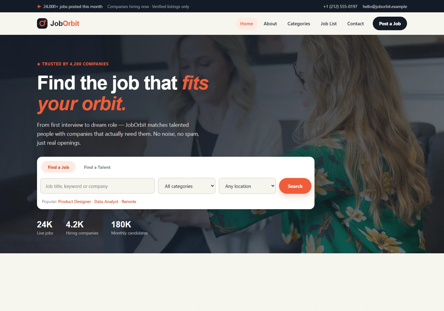 Job portal — Recruitment website — original design screenshot