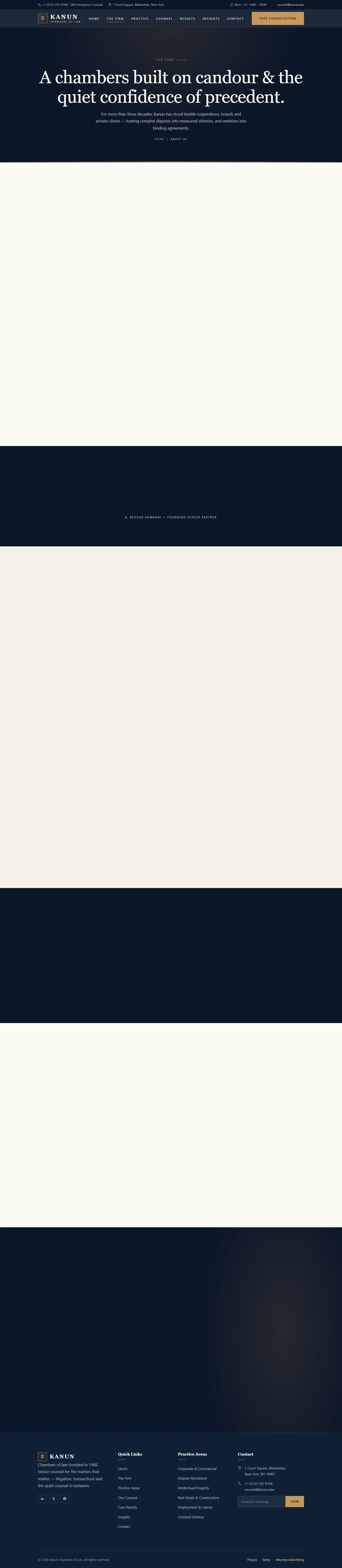 Law firm — Law firm website: About desktop page