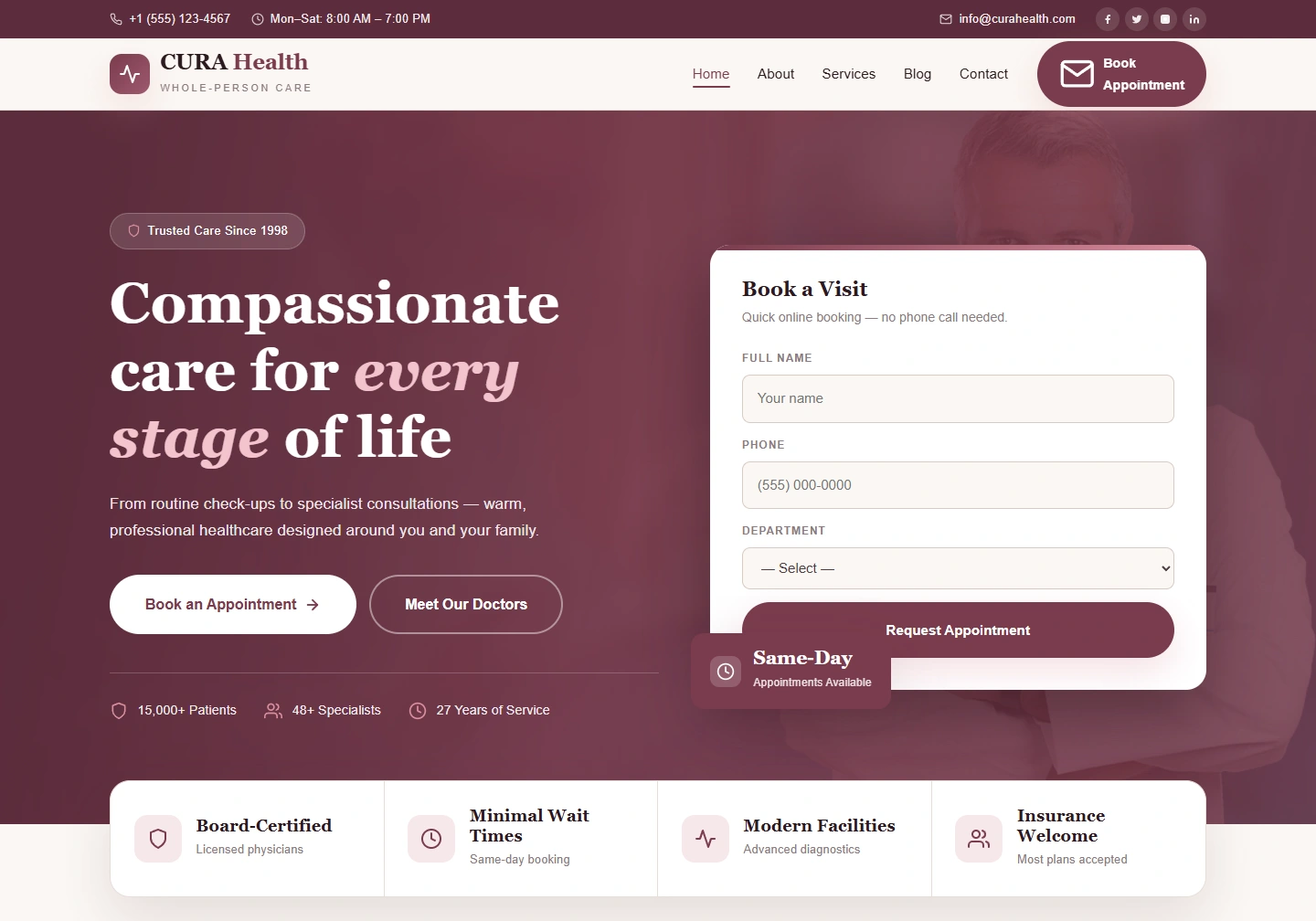 Medical clinic — Medical clinic website — original design screenshot