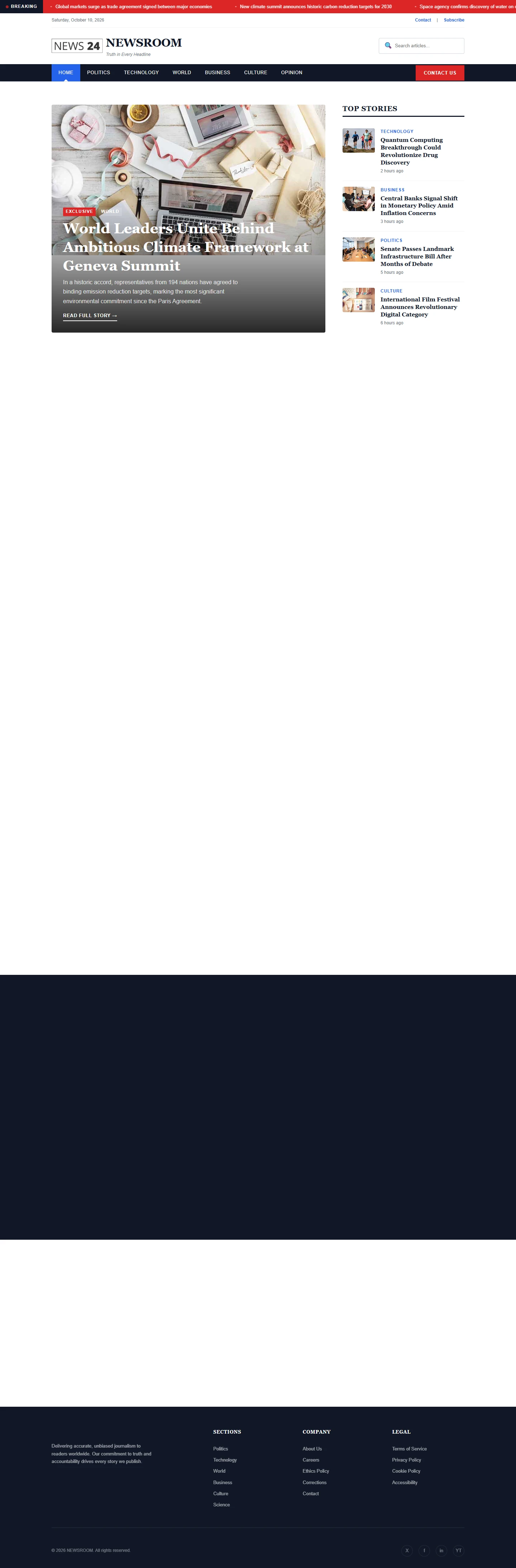 News portal — News website: Index desktop page