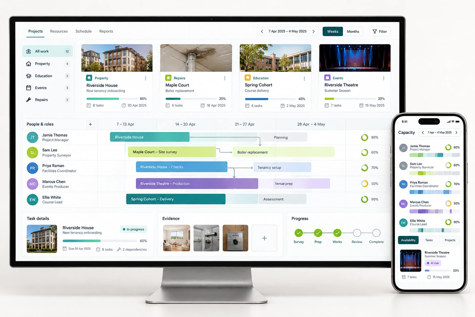 B2B & professional services — Resource and capacity planning interface concept