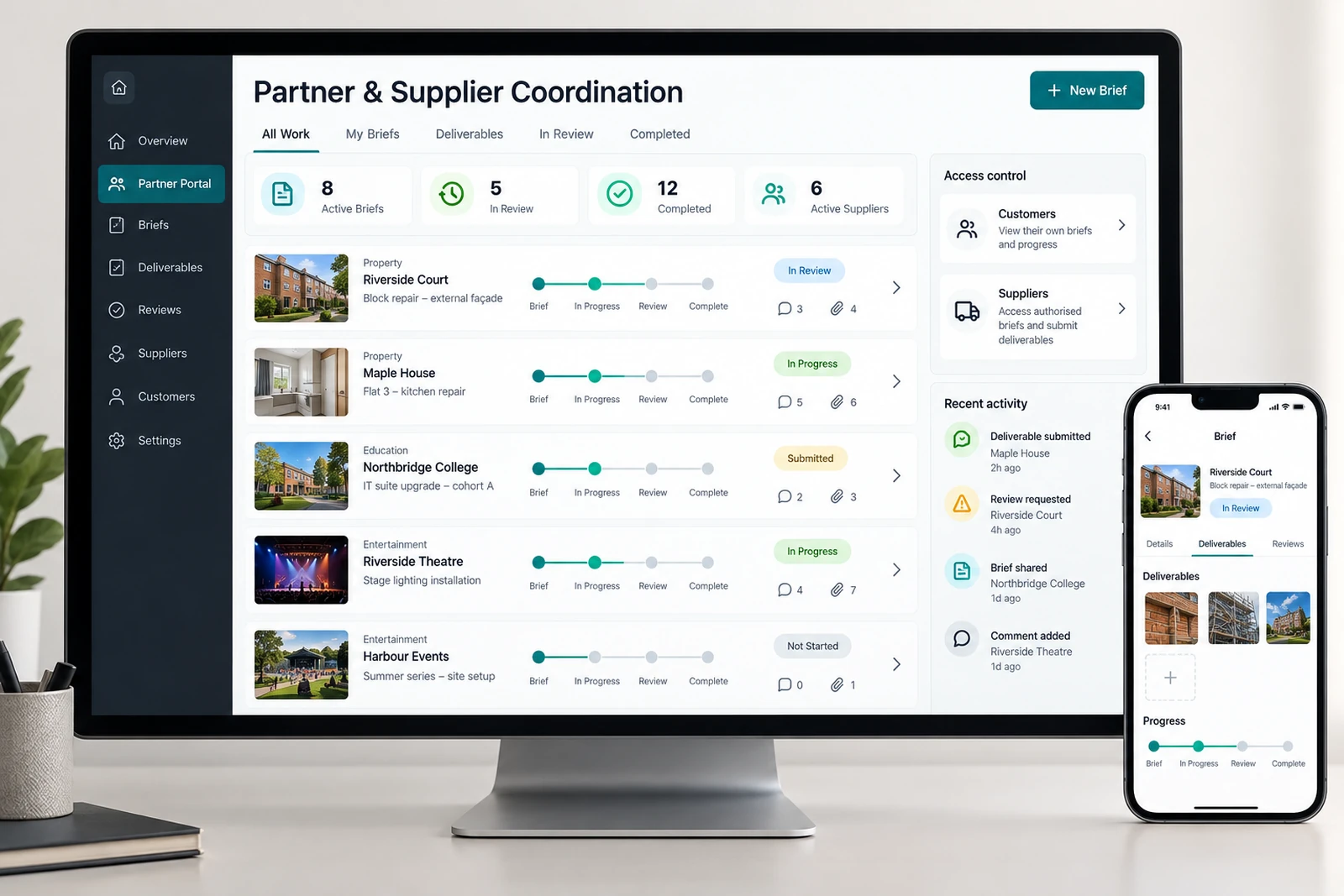 B2B & professional services — Partner and supplier coordination interface concept