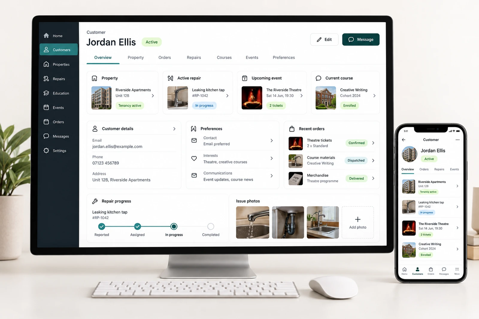 Consumer businesses — Customer accounts interface concept