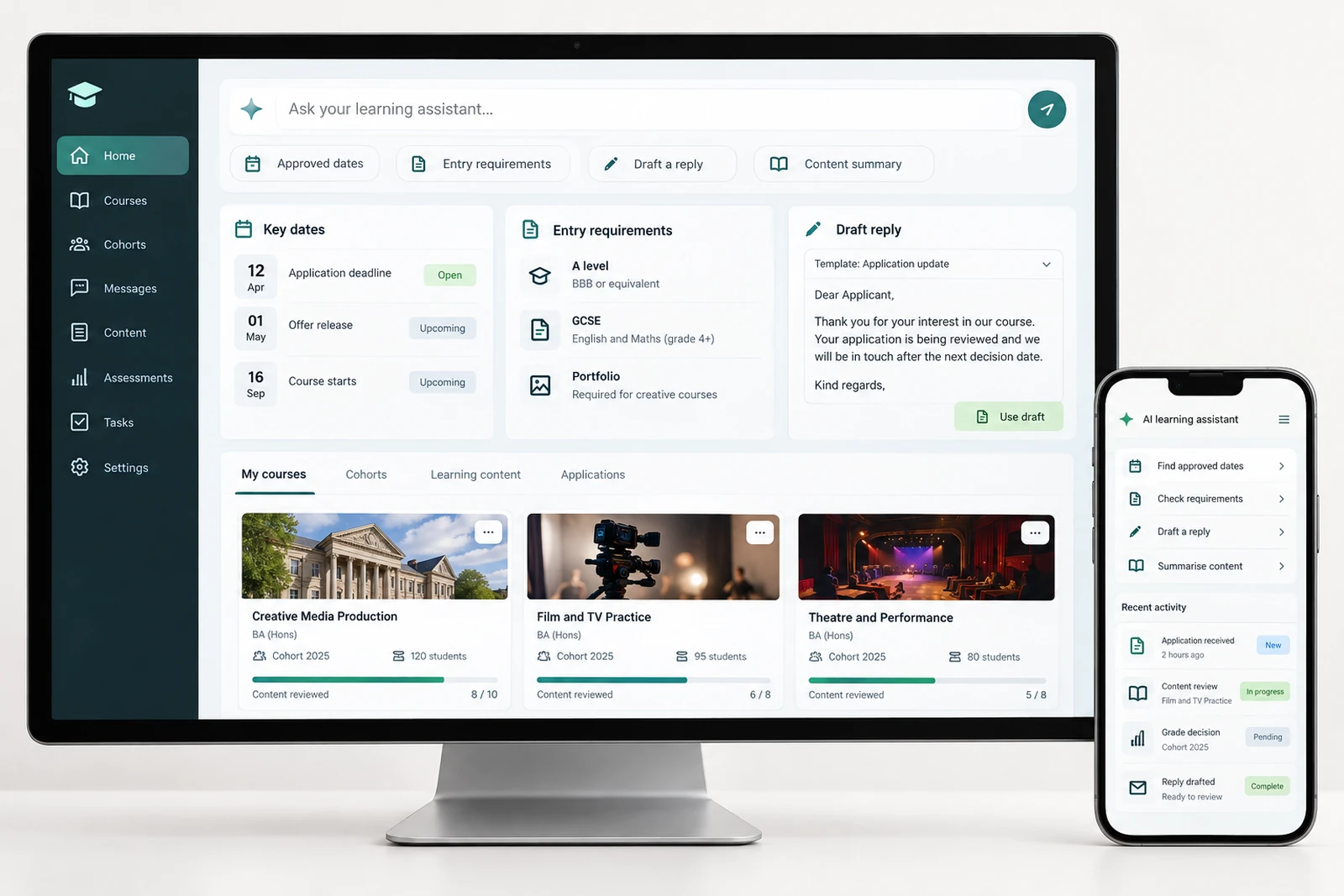 Education & learning — AI learning information assistant interface concept