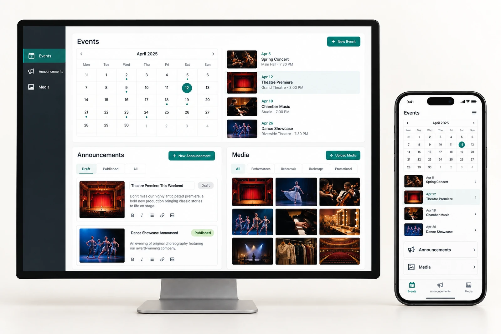 Arts & entertainment — Content publishing interface concept