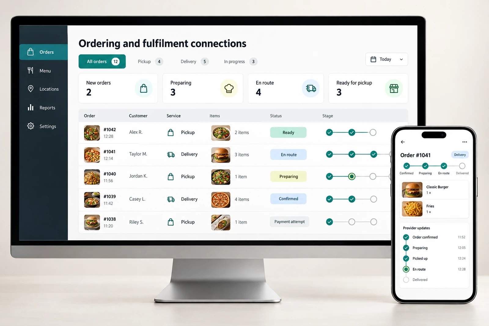 Food & beverage — Ordering and fulfilment connections interface concept