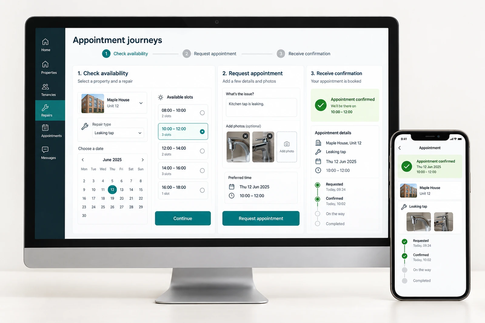 Health & wellness — Appointment journeys interface concept