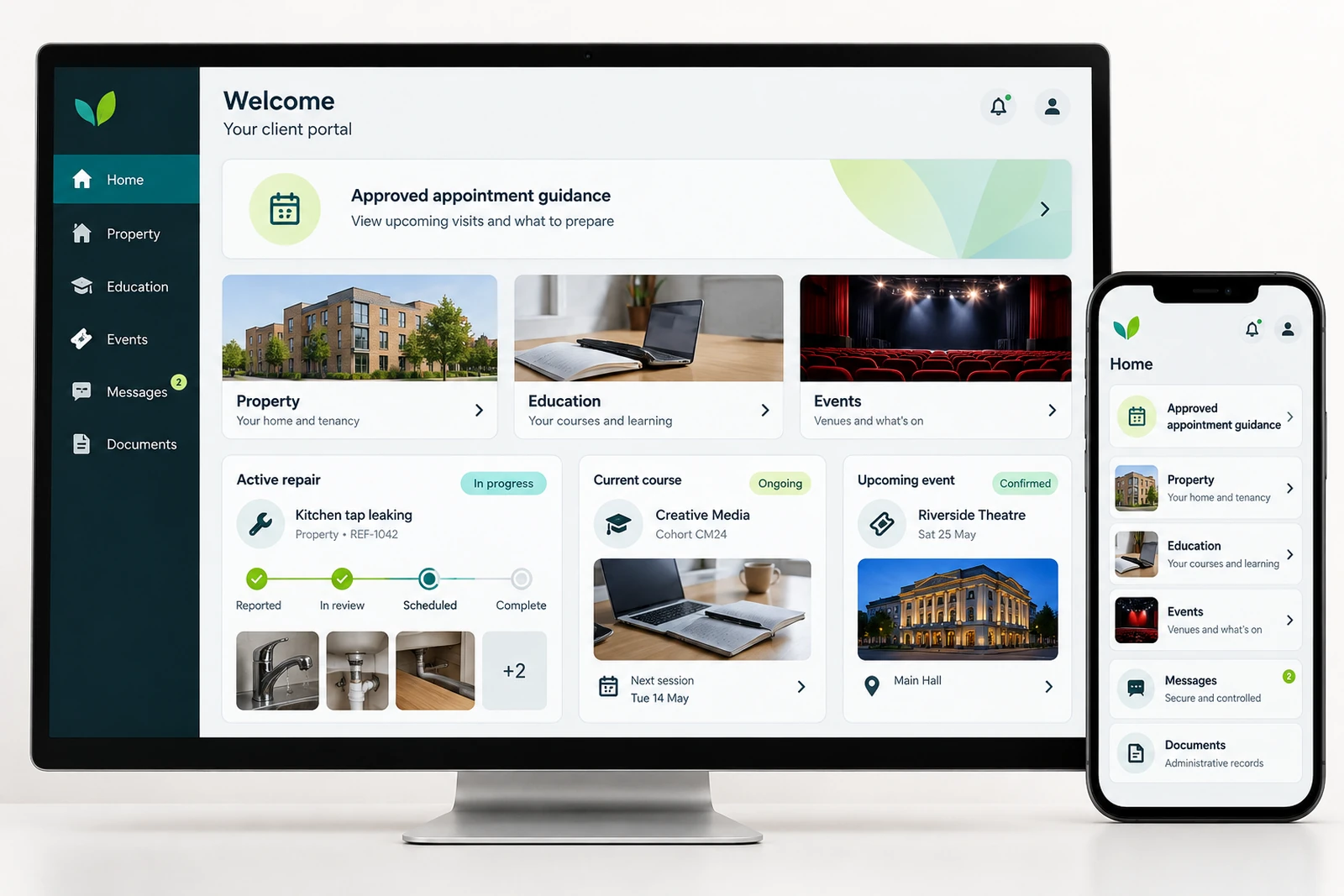 Health & wellness — Administrative client portal interface concept