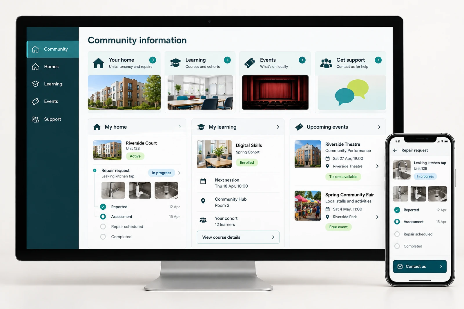 Nonprofits & community — Accessible community information interface concept