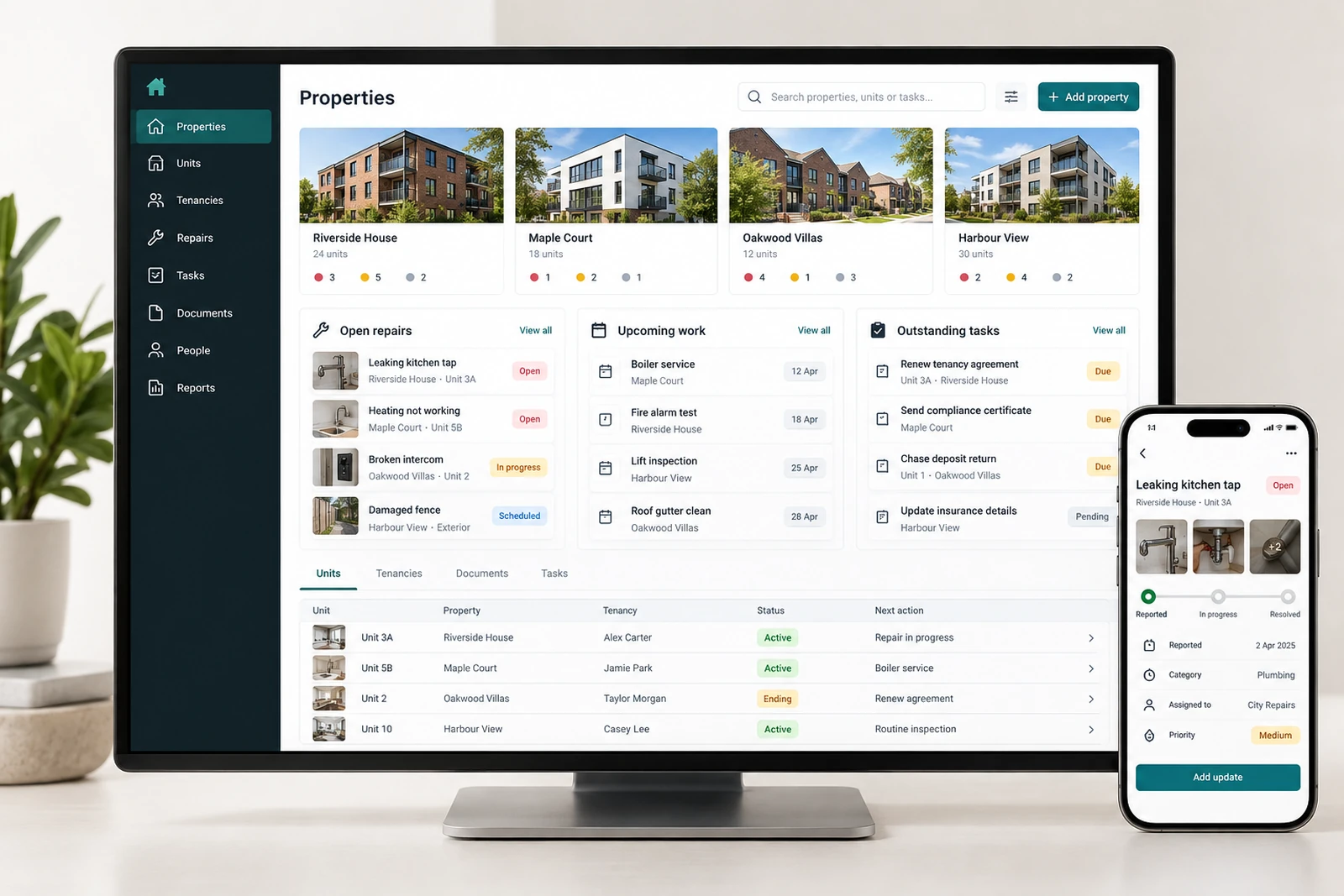 Real estate & property — Property management platform interface concept
