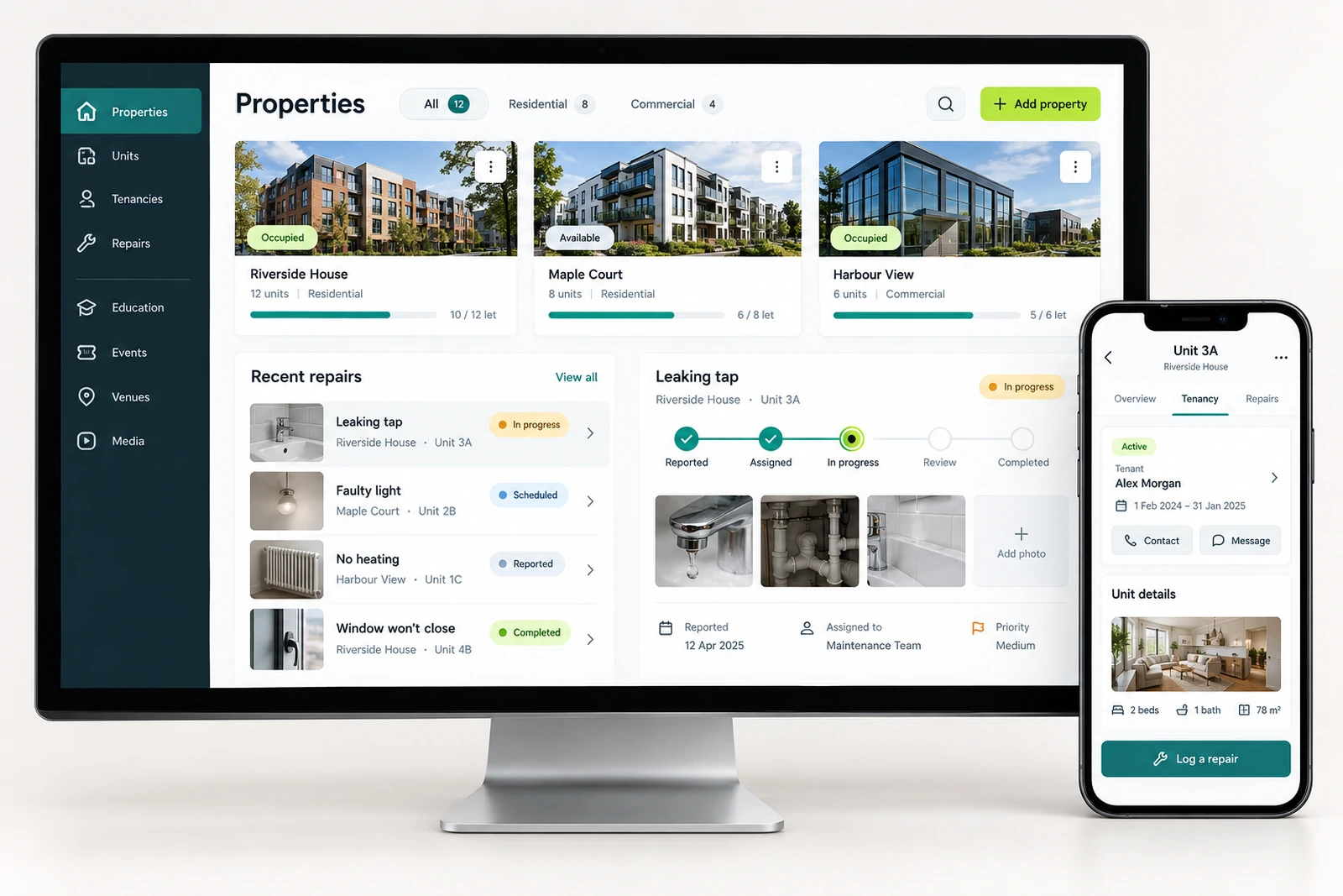 Technology businesses — Product websites interface concept