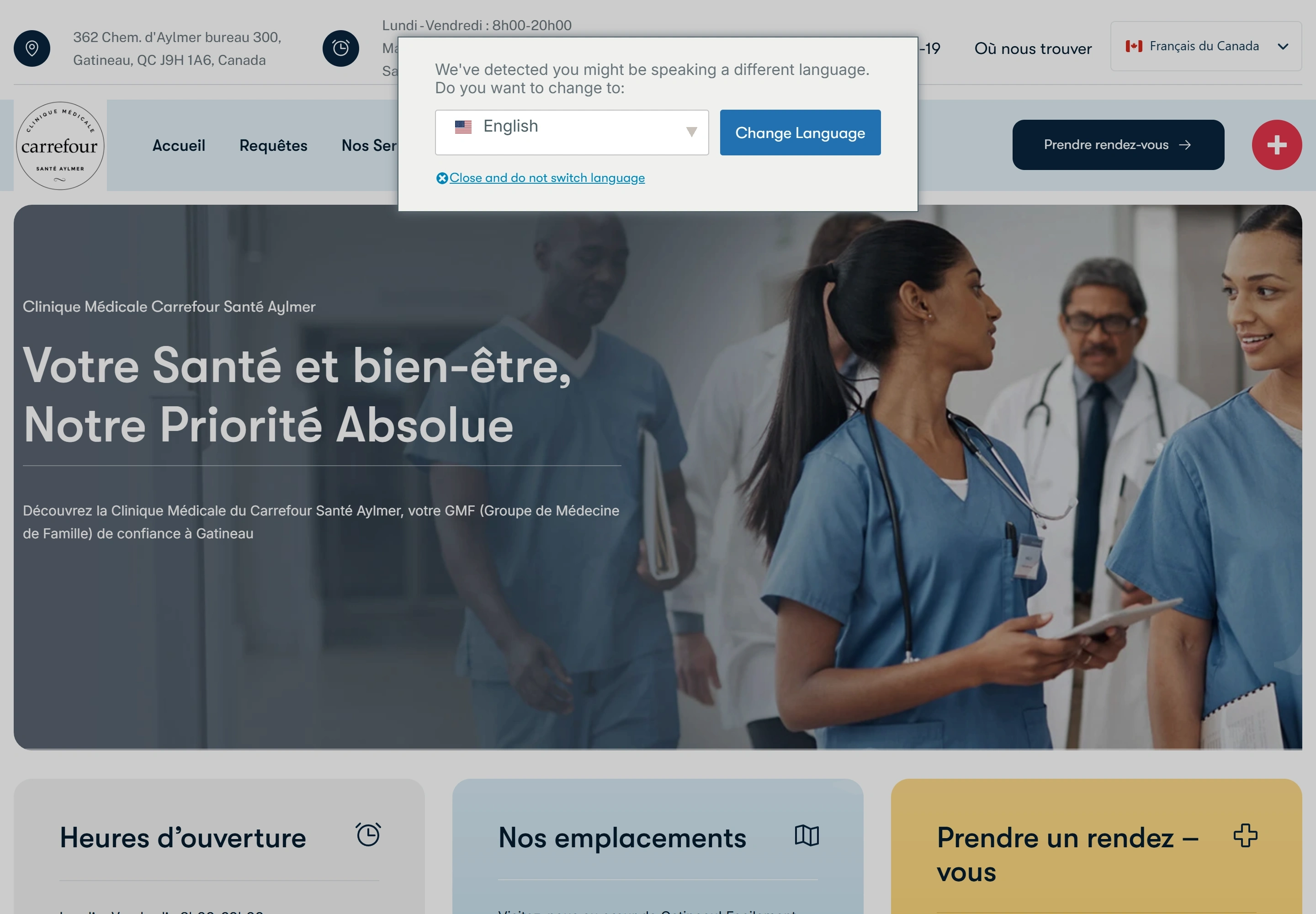 CMCSA clinic website — original portfolio image