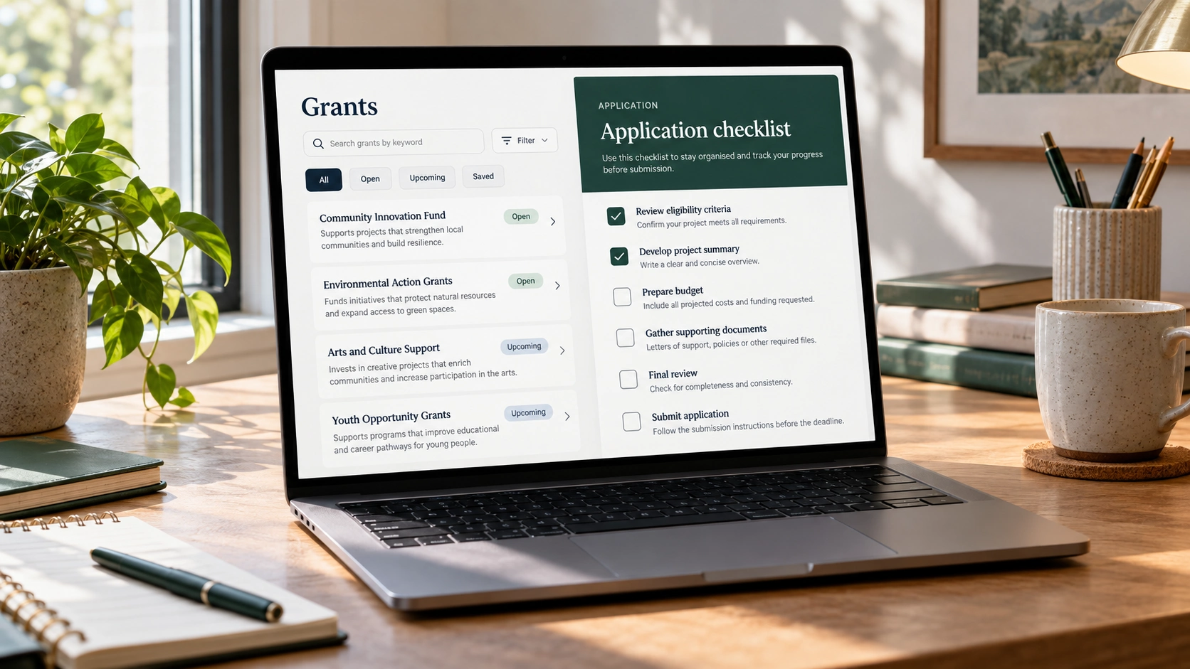 Femmeres grants application — generated project illustration