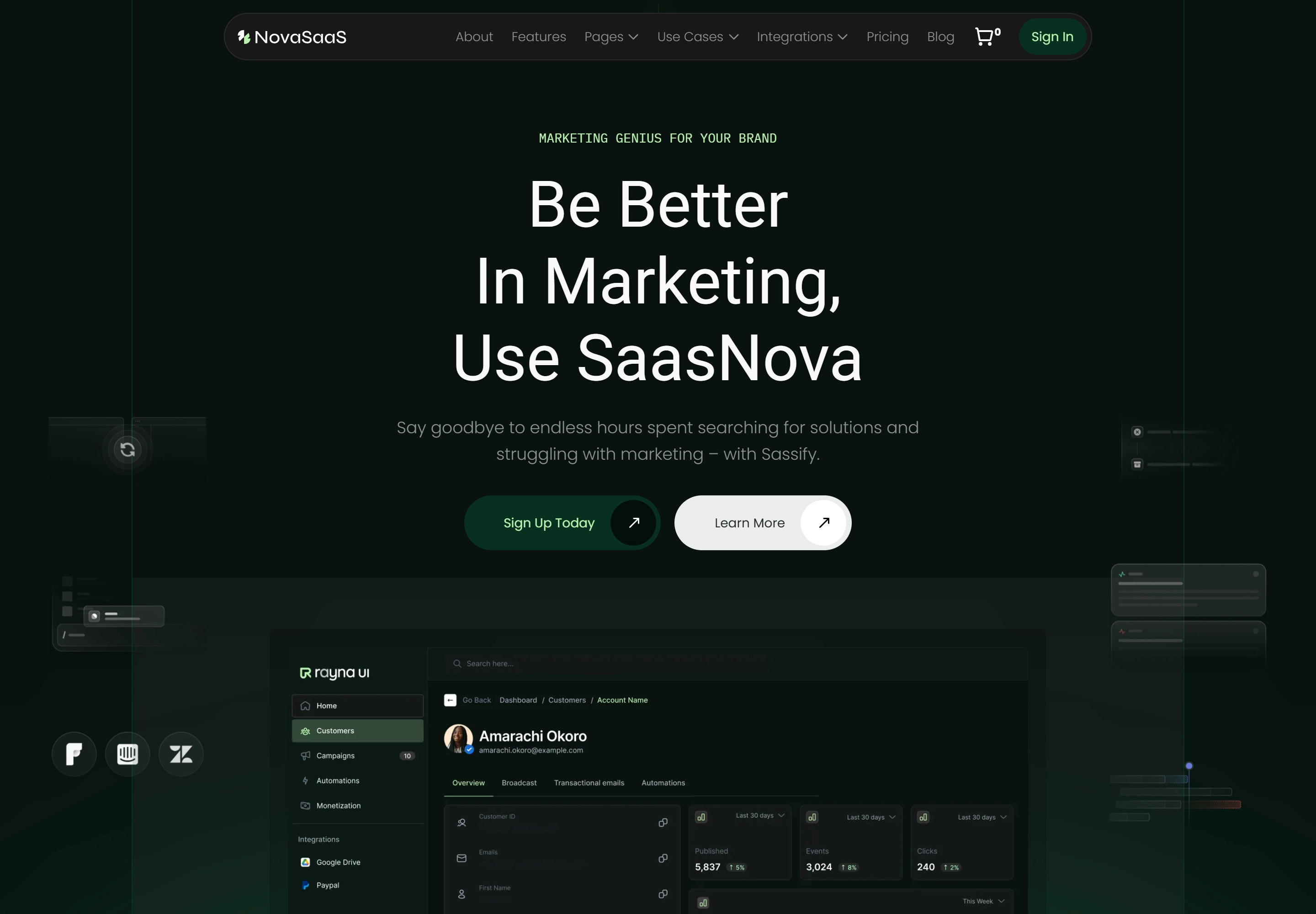 Nova SaaS website — original portfolio image