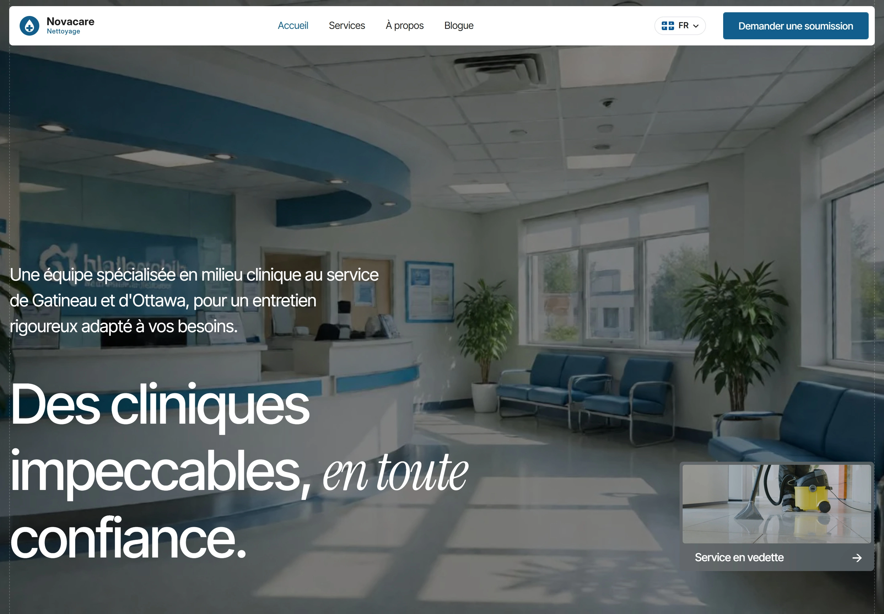 Novacare website — application screenshot