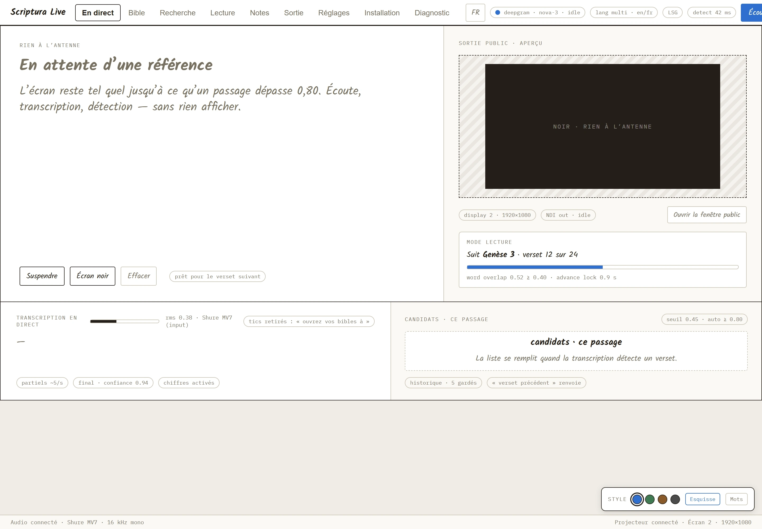 Scriptura Live — application screenshot