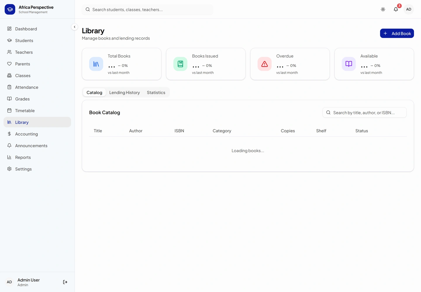 AfricaPerspective school management — Library