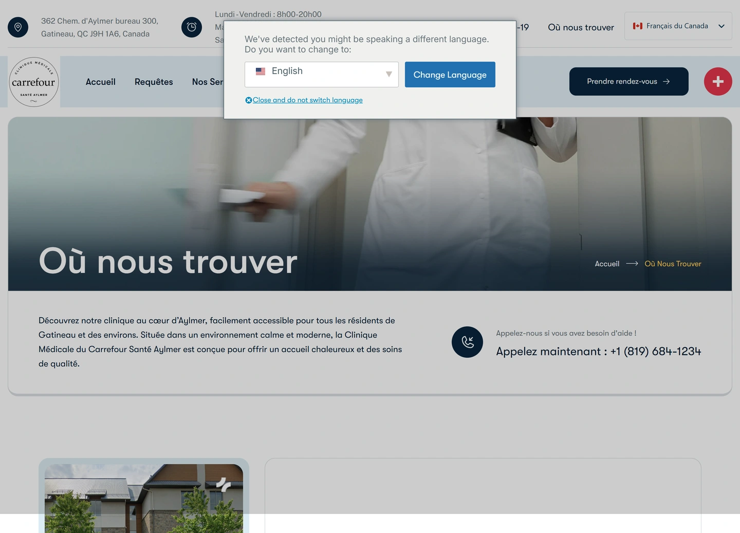 CMCSA clinic website — Ou nous trouver