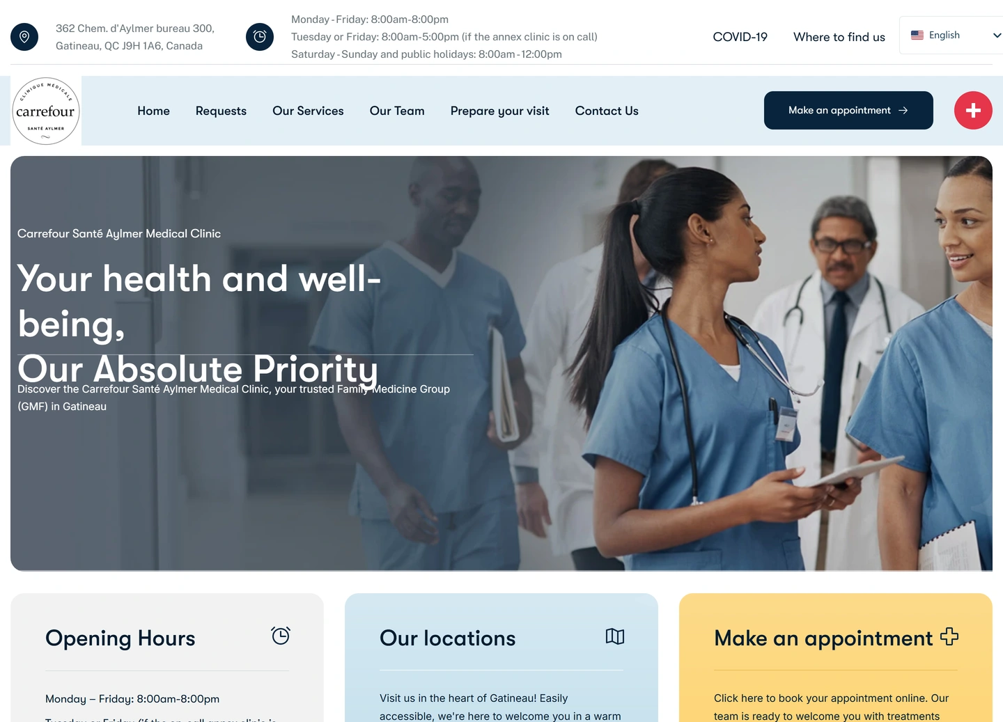 CMCSA clinic website — En
