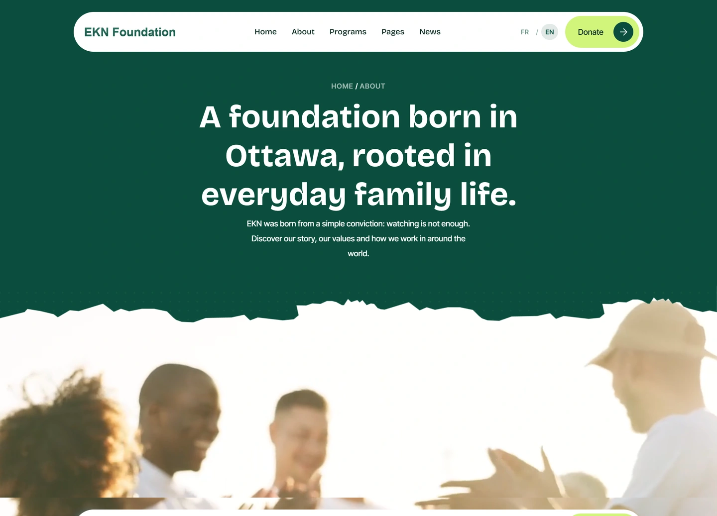 EKN Foundation website — En / template pages / about